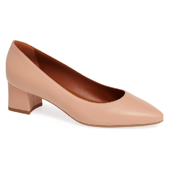 AQUATALIA Pasha Pump Block Heel Nappa Leather Nude - Picture 1 of 8
